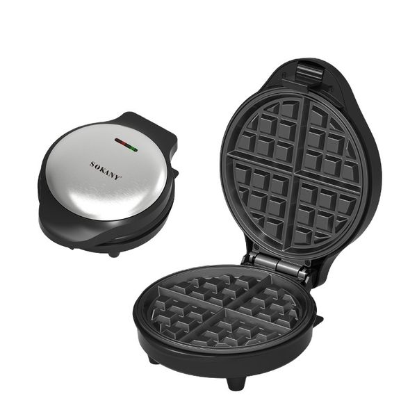 Sokany Portable Electric Round Non-stick Double Sided Waffle Maker Machine