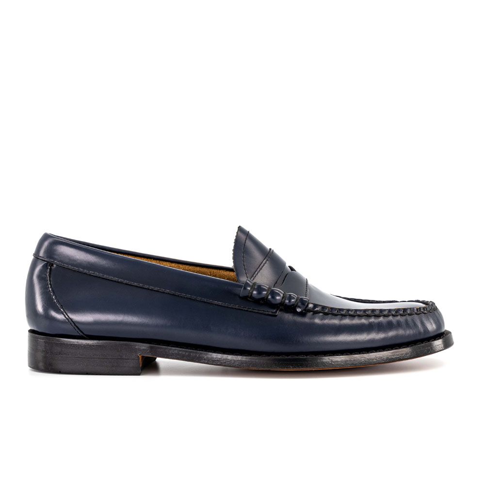 G.H Bass & Co - Mens Larson 2 Navy Pull-On Formal Leather Shoes | Shop ...