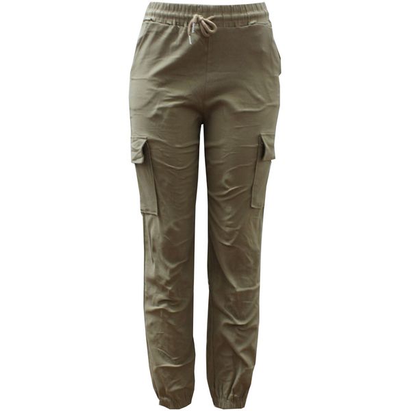Blackcherry Khaki High Waist Cargo Pants