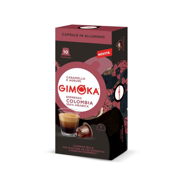 Gimoka Colombia - 10 Aluminium Nespresso Compatible Coffee Capsules
