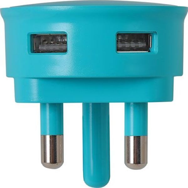 Lesco: Double USB Plug Adaptor 3.1 A Super Fast Charger: Turquoise