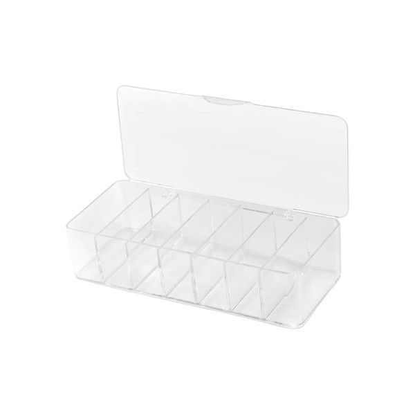 Desktop Cable Organizer Box With 7 Compartments - Transparent