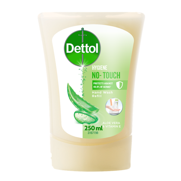 Dettol 250ml, No Touch, Hygiene Liquid Hand Wash, Refill, Aloe Vera &amp; Vitamin E