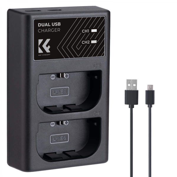K&amp;F Dual Charger for Canon LP-E6NH batteries | KF28.0007