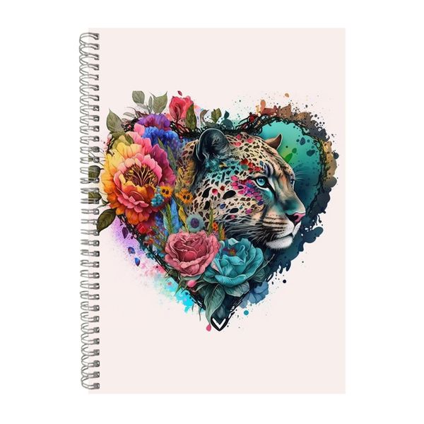 Leopard 3 Watercolor Heart Notebook Animal Gift Idea Notepad Pad 117