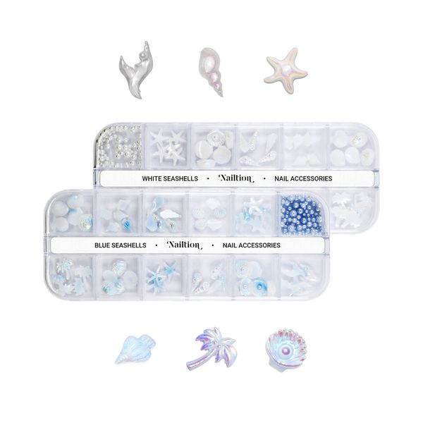 Nailtion 3D Nail Accessories - Assorted Pearlescent Seashells