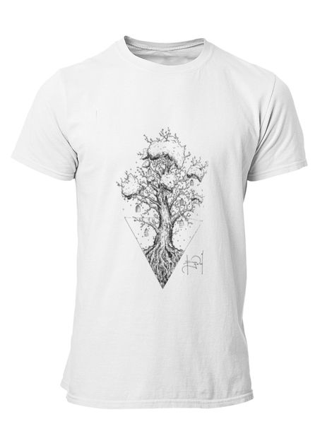 PepperSt Mens White T-Shirt - Tree