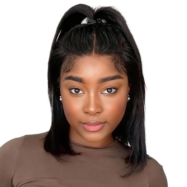 Geebuy Can Make Ponytail Short Straight Hair Frontal Glueless Wig 10inch