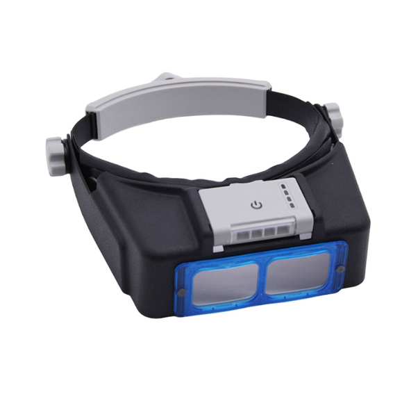 Head-Mounted Magnifier, 4 Interchangeable Lenses: 1.5x, 2x, 2.5x,3.5x Zoom