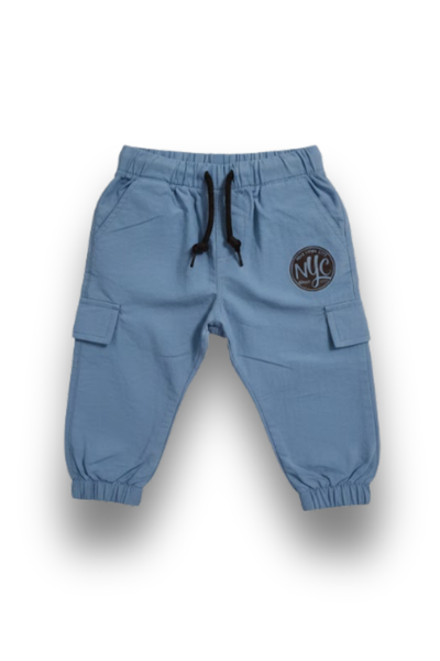 Baby Boys' 'NYC 1970' Cargo Joggers - Light Blue