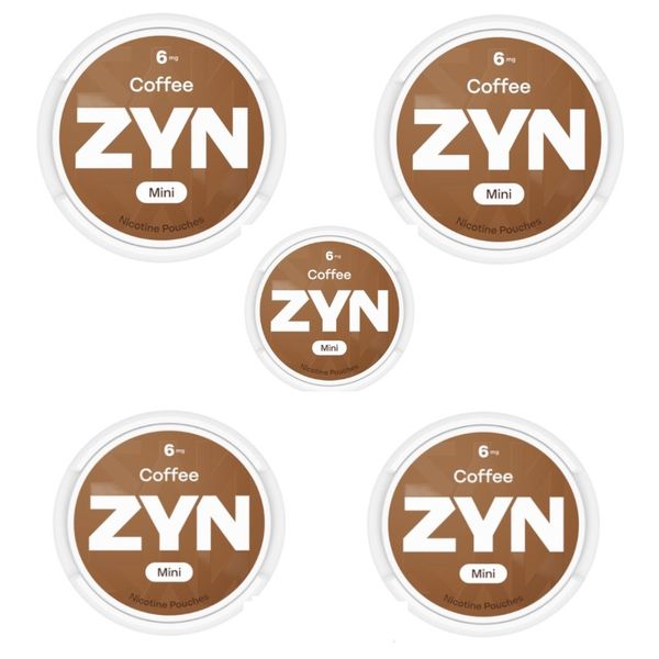 Zyn Mini Nicotine Pouches - Coffee 6mg - 5 pack (75 Pouches)