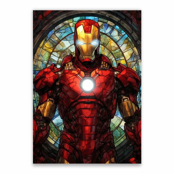 Iron Man Decorative Stained Glass Poster - A1