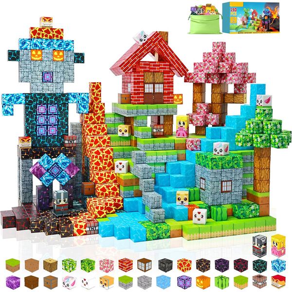 150PCS Magnetic Blocks, Magnetic Building Blocks, STEM Constructions Magnet