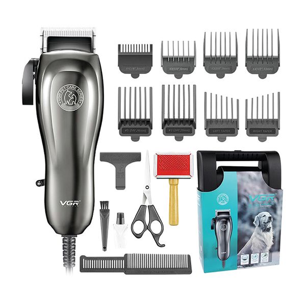 VGR 8 Sized Combs Pets Hair Trimmer Clipper with Grooming Kit LED Display