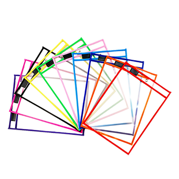 10Pcs Transparent File Pocket Folder Sleeves Oversized Reusable Clear