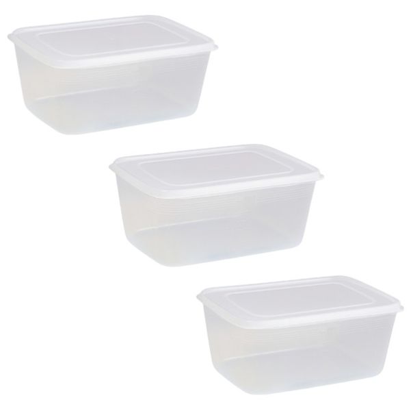 3 Pack - 2L Refrigerator Storage Box - Transparent
