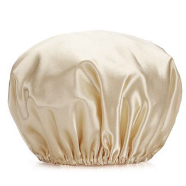 Dewy - Satin Shower Cap / Bath Hat for Hair (Double Lined, Large)