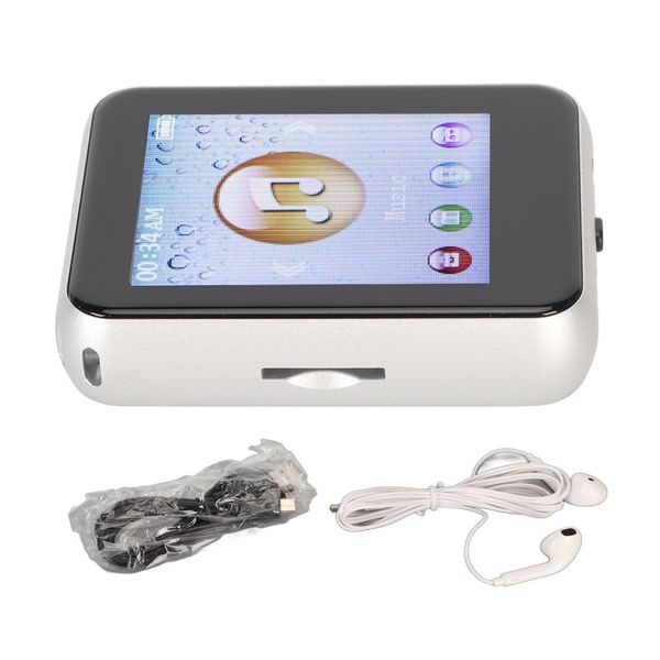 MP3 Bluetooth Player 1.8 Inch Touch Screen Support Recording 8G Silver