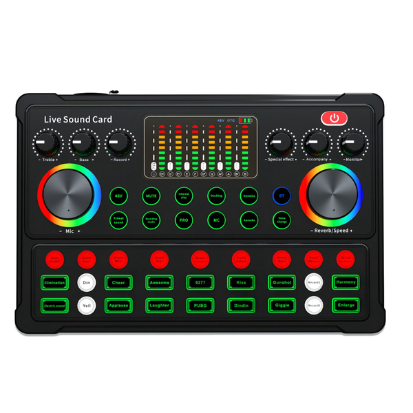 M3 RGB External Mixer Sound Card for Live Streaming Singing Recording