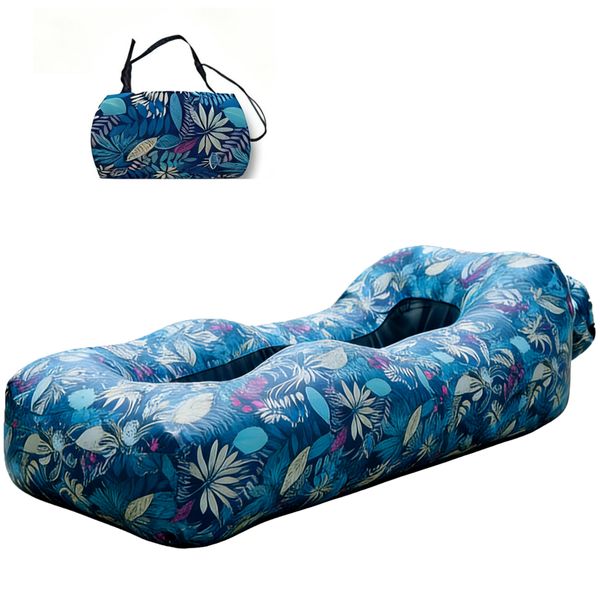 Inflatable Lounger Cushion Beach Chair Pool Air Sofa Hammock Couch with Bag