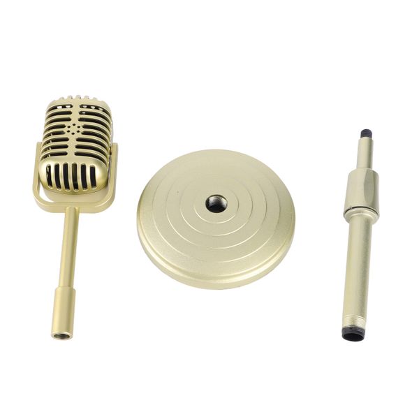 Vintage Mic Prop - Gold retro style