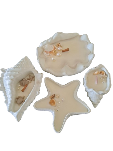 Coastal Charm Shell Candle Gift Set, Vanilla scent