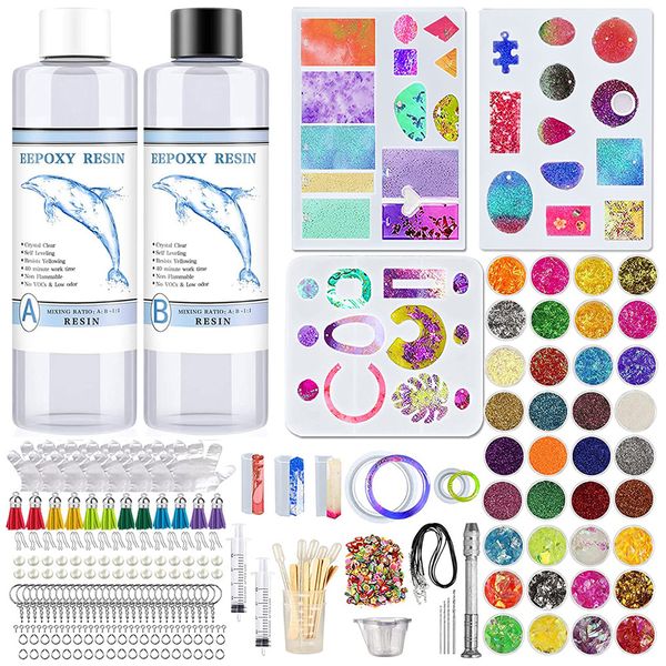 278 Piece Resin Kits Epoxy Resin Starter Kit for DIY Jewelry Earring