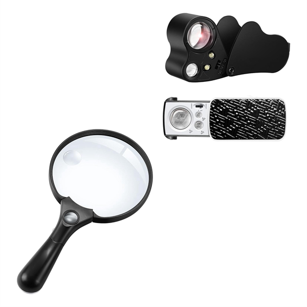 2 Pack 30 x 60X 90 x Jewelers Loupe Bundle for Seniors Compatible with None