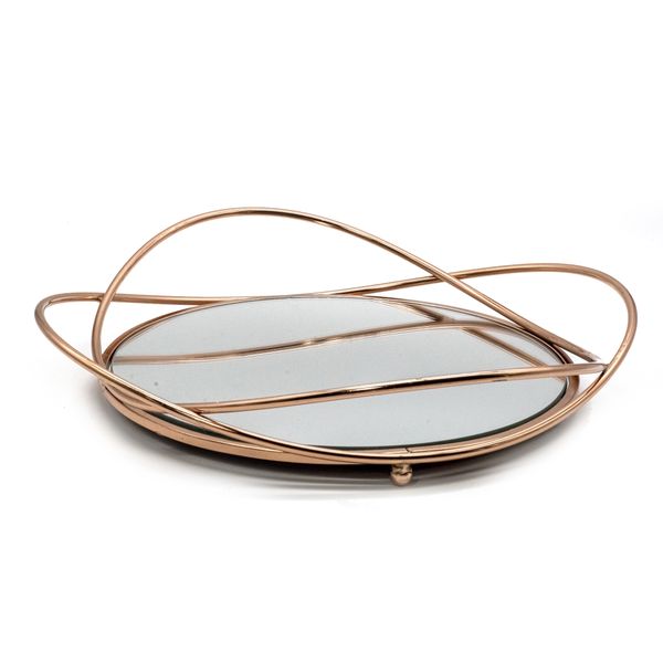 Elegant Rose Gold Mirror Tray