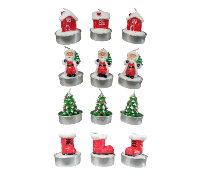 12 Piece Traditional Home Decor Christmas Candles