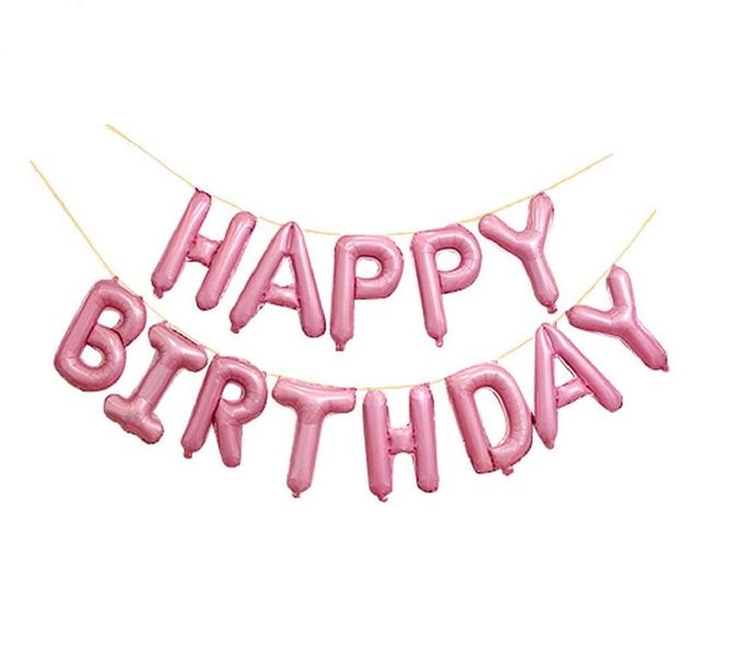 Bright Balloons Happy Birthday Foil "Happy Birthday" Balloon - Pink
