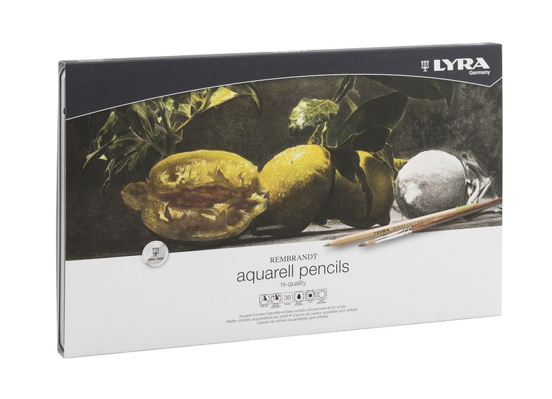 Lyra Rembrandt Aquarelle Pencils - 36 Colours in Metal Box