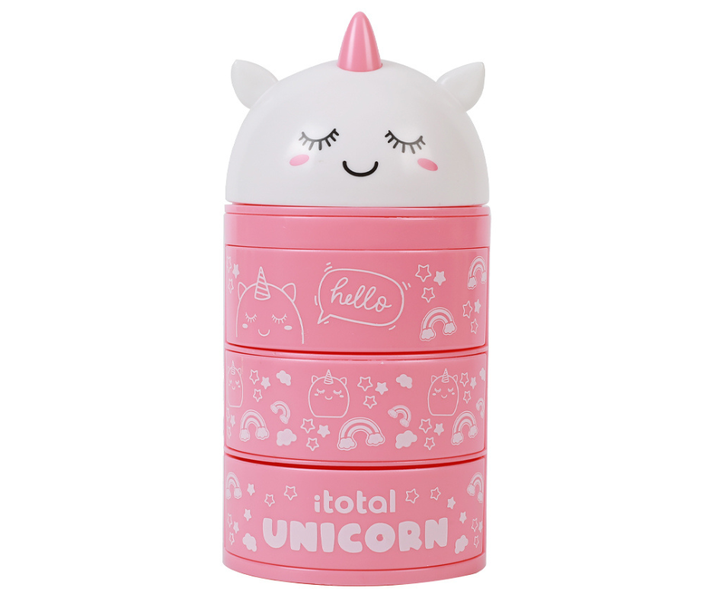 i-Total Pink Unicorn Stackable Desk Organiser