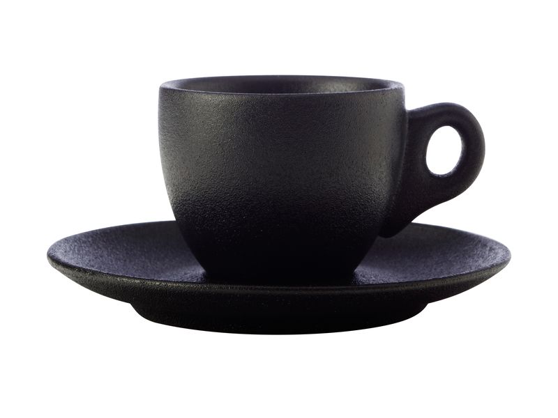 Maxwell and Williams Caviar - Espresso Cups and Saucers 100ml - Set of 4