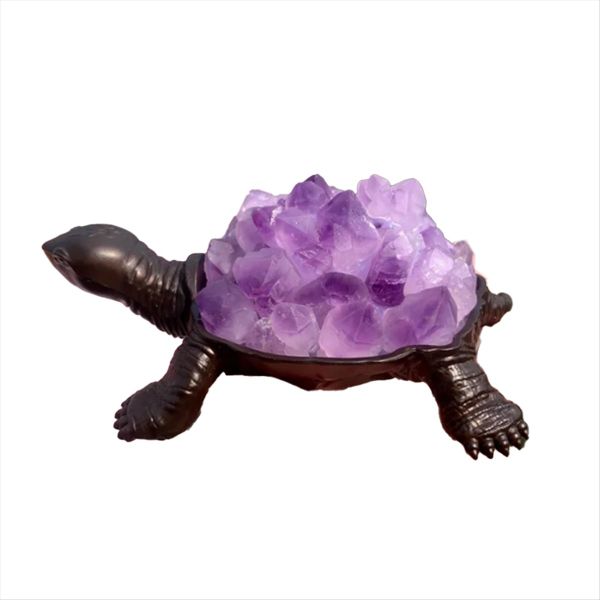 Crystal Stone Tooth Turtle Cute Animal Figurines Healing Statue