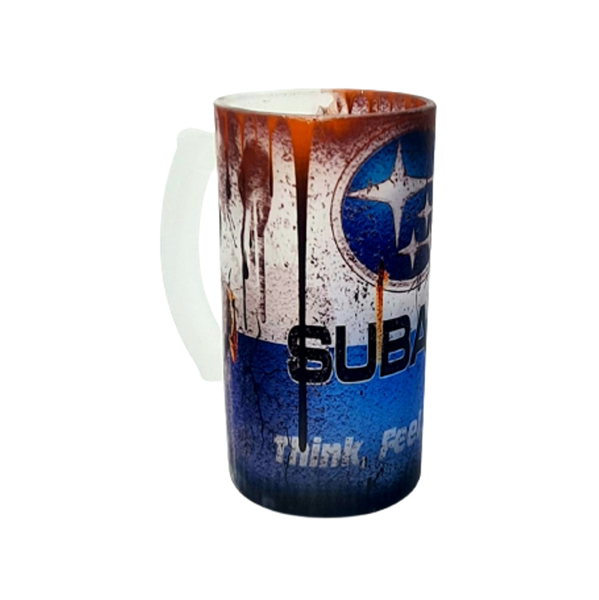 Frosted Glass Beer Stein - Subaru Themed