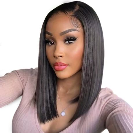 Golden Perfect 14inch Full Frontal Glueless Lace Wig-13x4 HD Lace Front Wig Image
