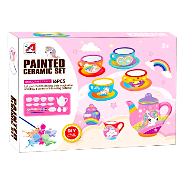 Painted Cereamic Set (Unicorn Series) 16 Pieces