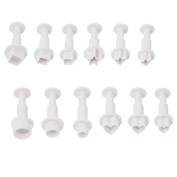 12 Piece - Fondant and Cookie Cutter Set - White