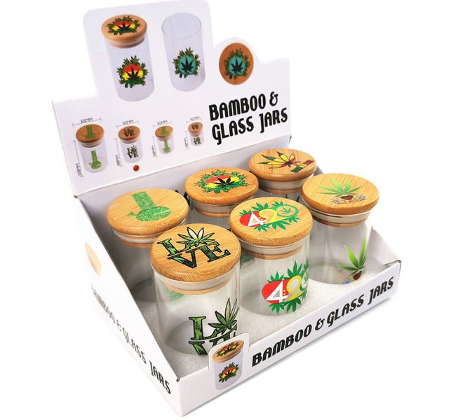 Weed Storage Jar Collection Of 6 - 8.8cm Tall - Cannabis Jars