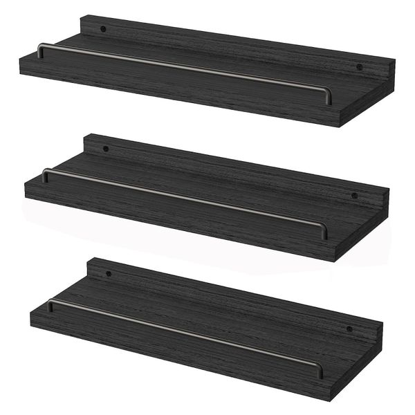 Jack Brown 3 Piece Floating Wall Shelves Display Shelves Bedroom Decor