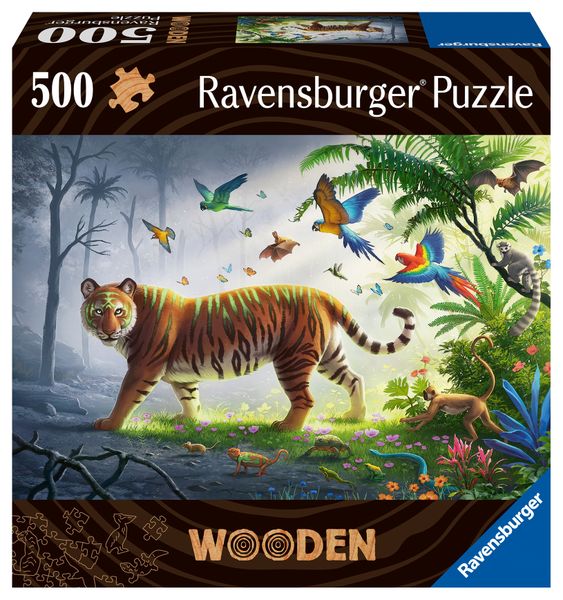 Ravensburger 500Pc Wooden Puz Tigers In The Jungle