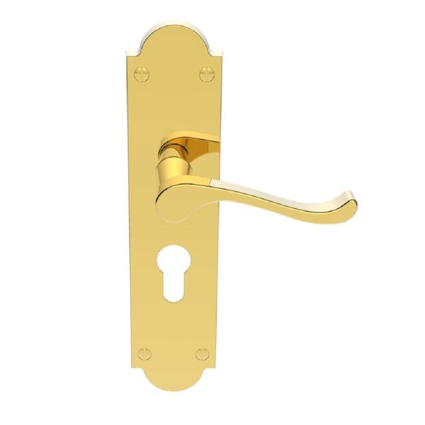 BBL Lever Furniture on BP Victorian Scroll CYL PB