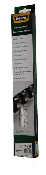Fellowes White 16mm A4 120 Sheet Plastic Binding Combs Pack of 25