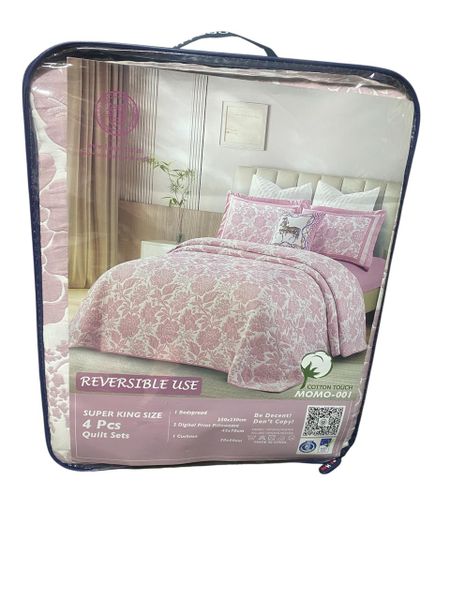 Reversible Super King Size-Pastal Colour-4 Pieces-Quilt Set
