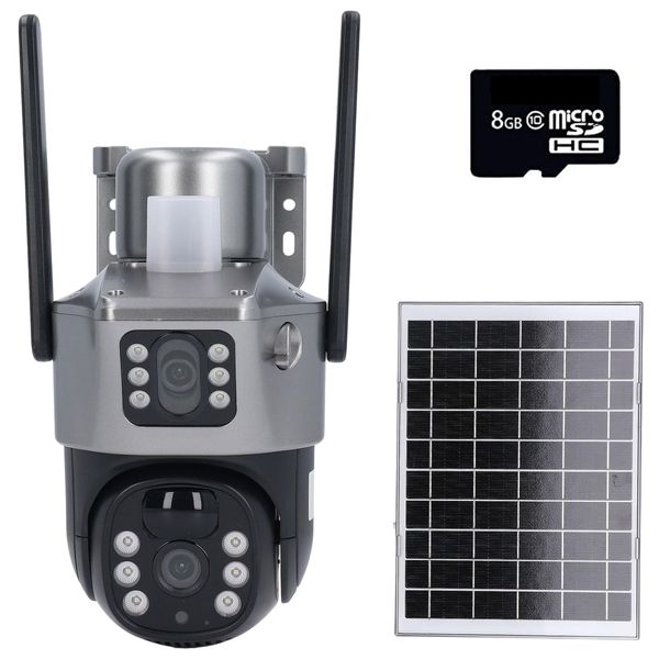 Solar Powered 4G Sim Operated HD 2 Angle View Security Camera &amp; 8GB SD Card