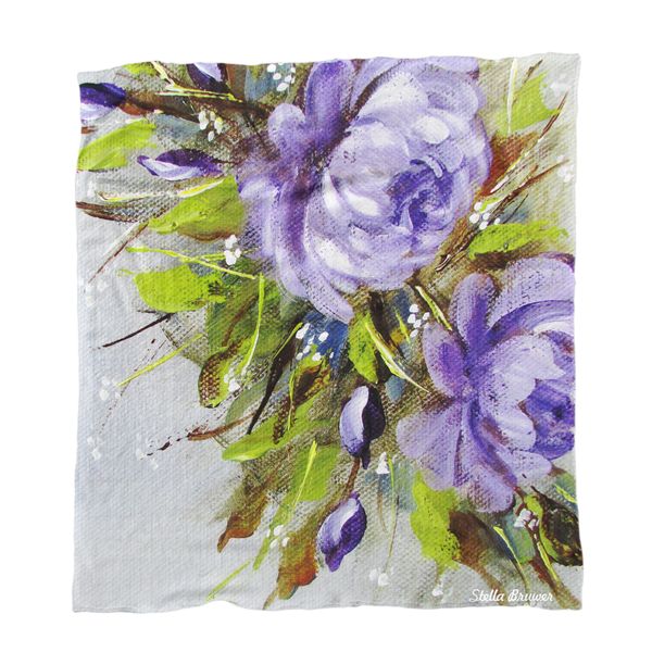 Purple Roses Minky Blanket By Stella Bruwer