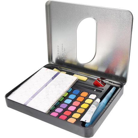Pigment Solid Watercolor Paint Set Gouache Painting Size:36 Color Iron Box