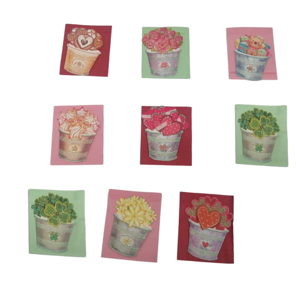 Mini Flower Pot Greeting Cards - Pack of 45