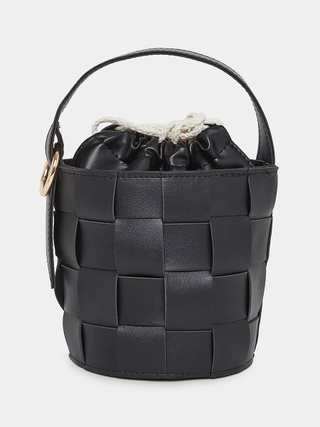 Braided Drawstring Bucket HandBag